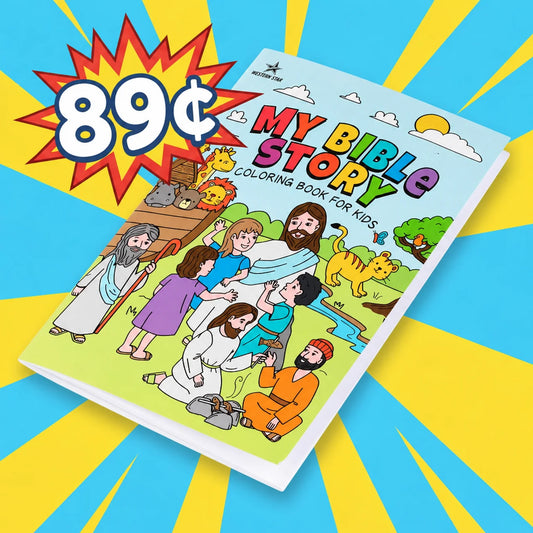 Coloring Books - My Bible Story  - 50 Designs (10 Pack) - $0.89 Each