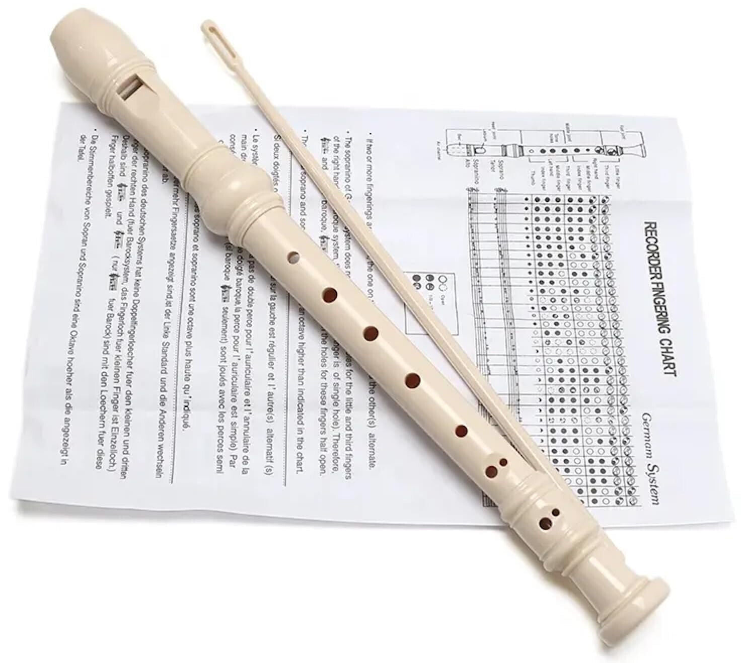 Recorder Instrument (5 Pack) Detachable with a Cleaning Rod - For Kids and Beginners!