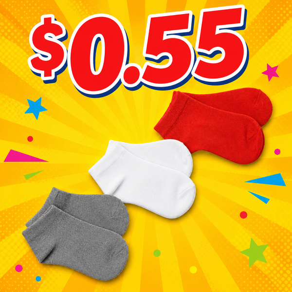 Toddlers' Socks (10 Pack) For Ages 2-4 Years Old - $0.55 Each