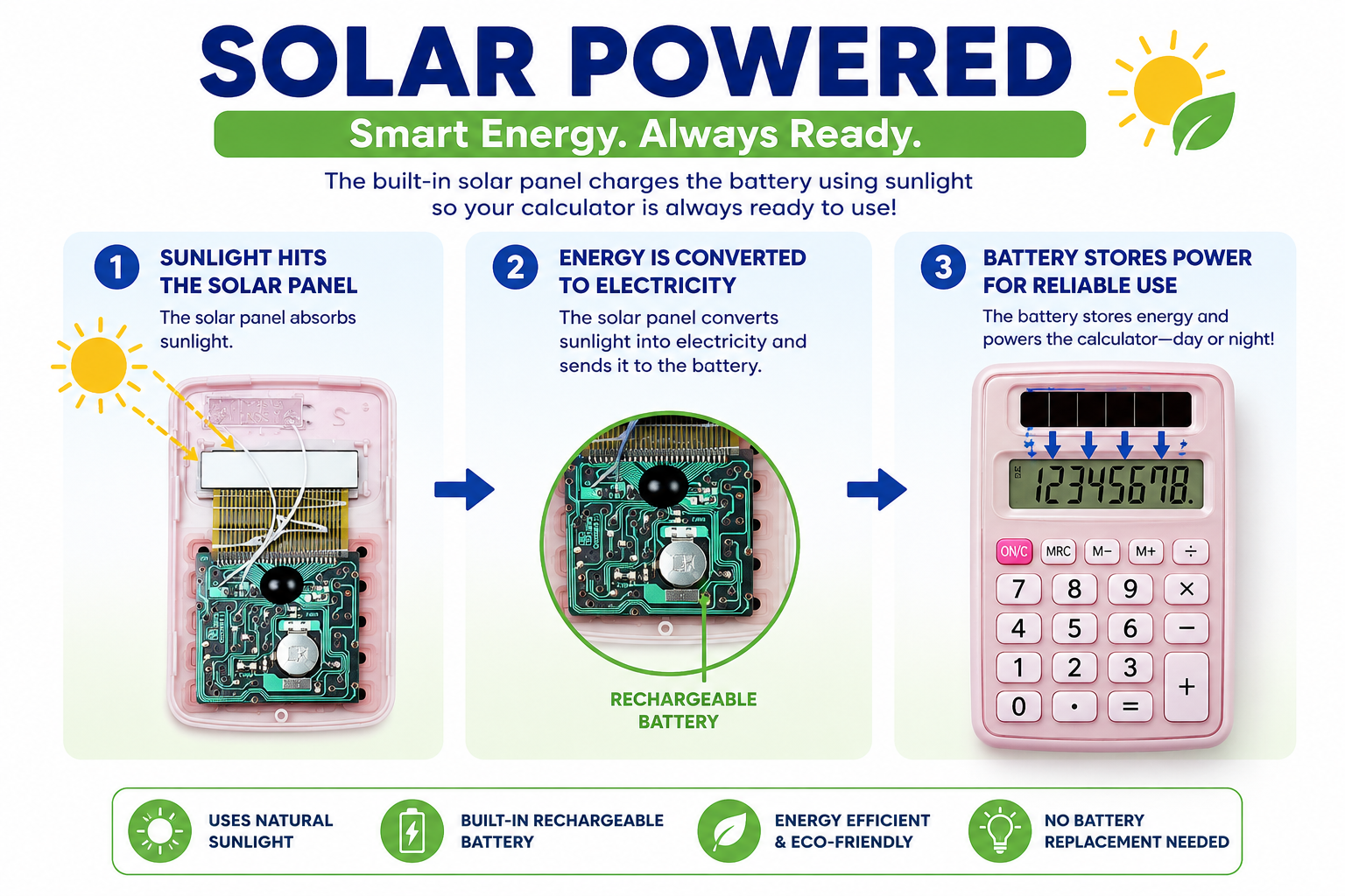 Solar Calculators (20 Pack) - Assorted Colors - $.95 Each