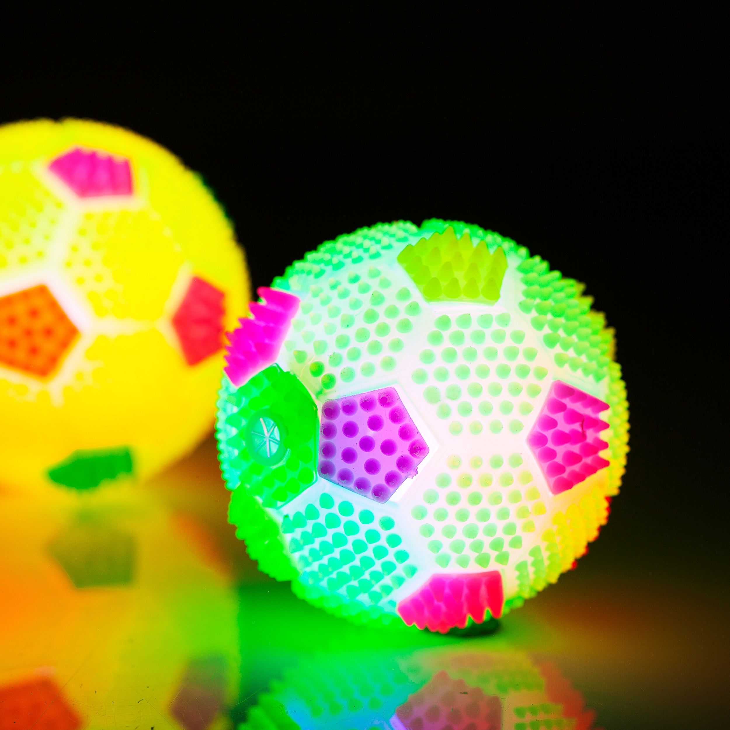 Soccer Toys - 2" Light up Miniature Toy Soccer Balls Assorted Colors