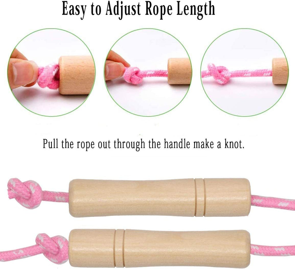 Jump Ropes Multi-Colored Roped with Wood Grips (10 Pack)  - $0.69 Each  (Estimated In Stock Date 8/31