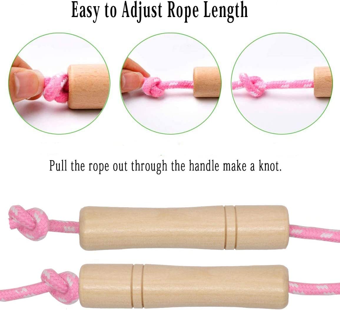 Jump Ropes Multi-Colored Roped with Wood Grips (10 Pack)  - $0.69 Each  (Estimated In Stock Date 8/31